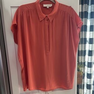 LOFT Women's Vibrant Coral Blouse